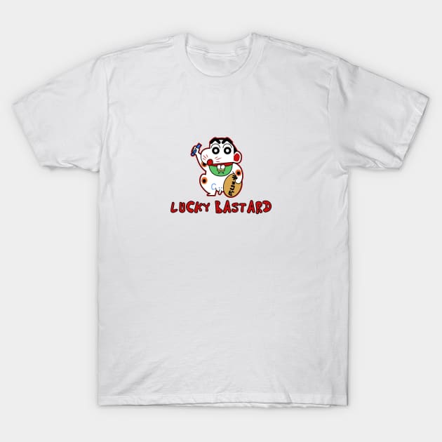 Shin Chan Lucky Bastard T-Shirt by spudly